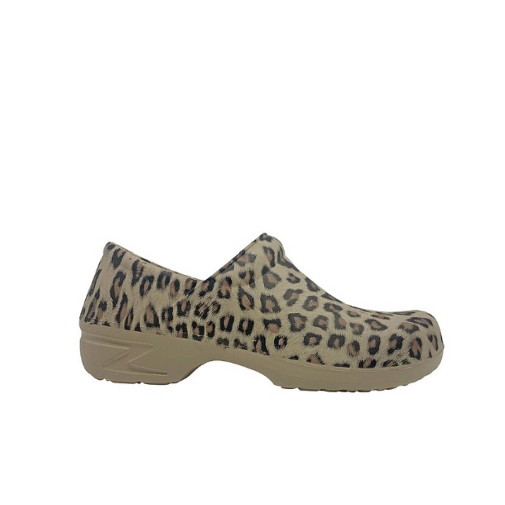 Hey Collection  Beige Leopard Closed Back Clogs Women’s Size 10 (No Box)